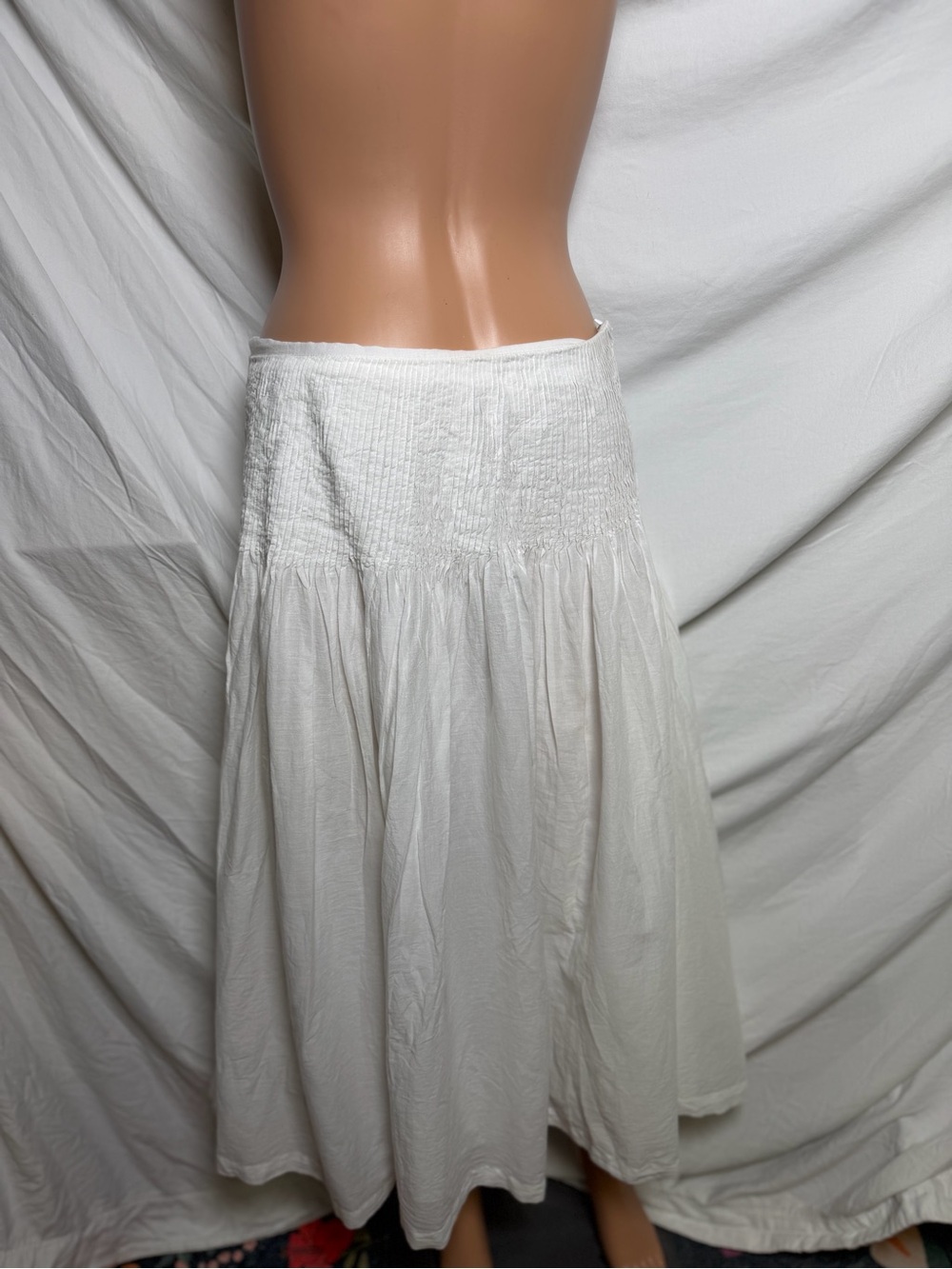 LPA Emmy midi skirt in white flowy summer long cotton - Picture 4 of 6